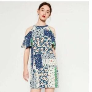 Zara cold shoulder, Floral shift dress